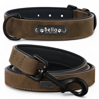 Deri Köpek Tasma ve Kayış Seti L